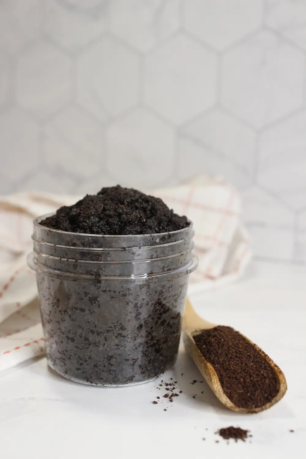 jar of homemade coffee scrub