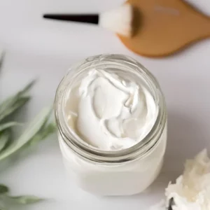 jar of natural homemade shaving cream