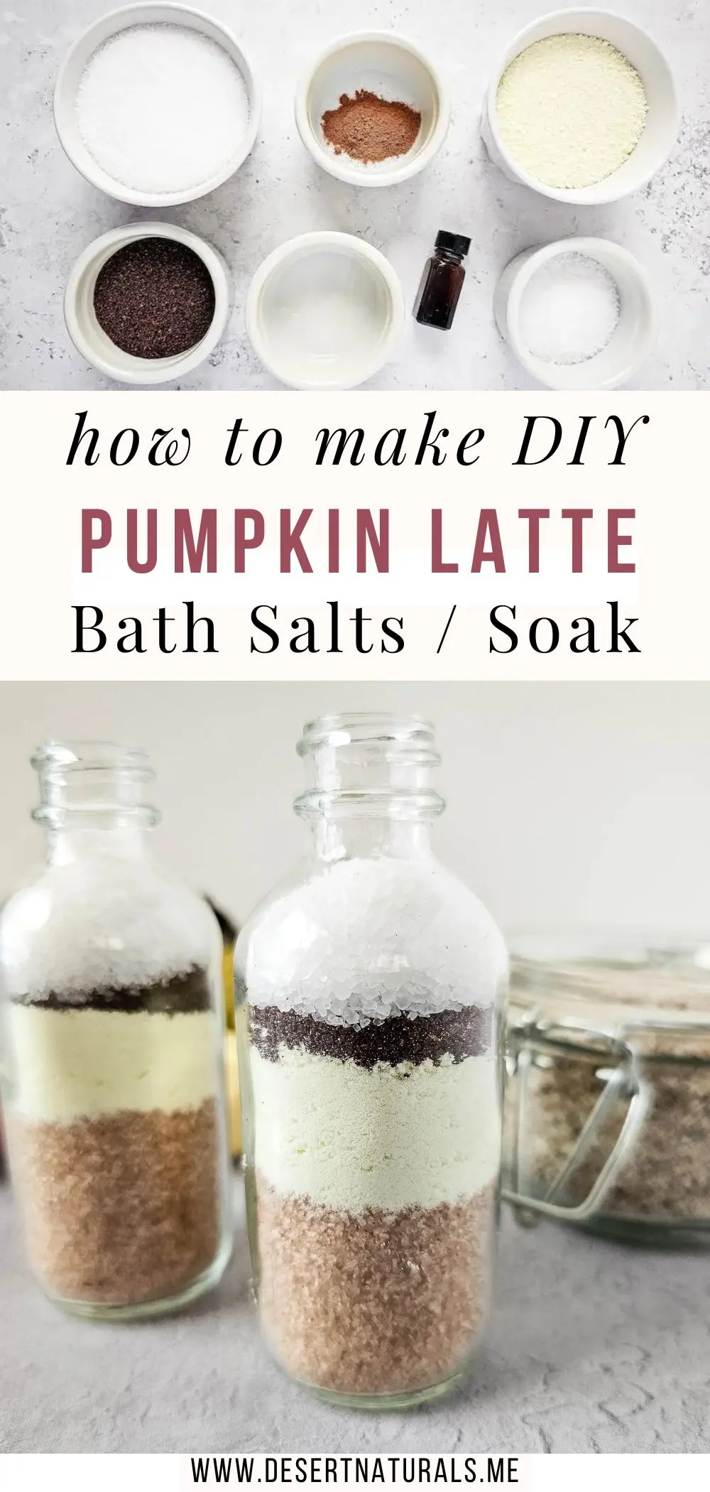 Pumpkin Latte Bath Salts DIY Recipe 12 jars of homemade pumpkin latte bath salts