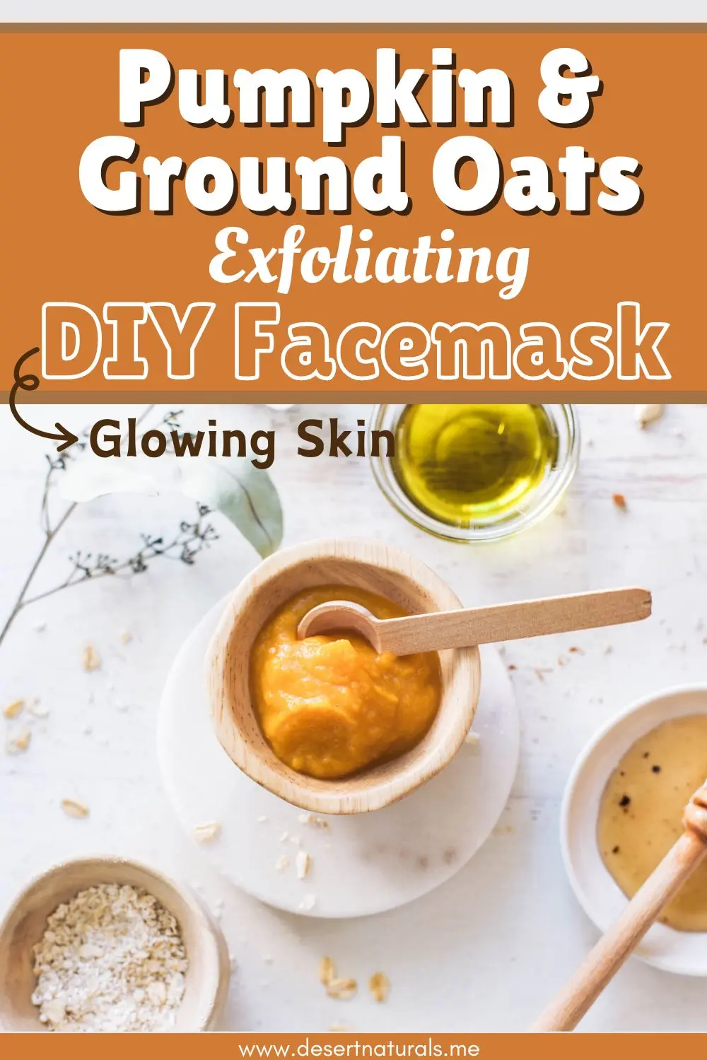 bowl of pumpkin, honey, and ground oats for a homemade face mask