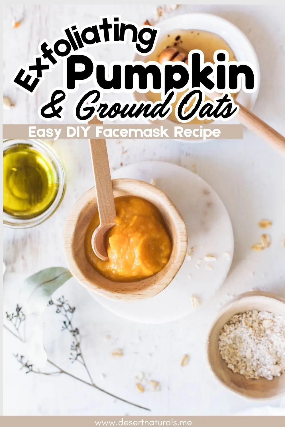 bowl of pumpkin and ground oats for a diy face mask