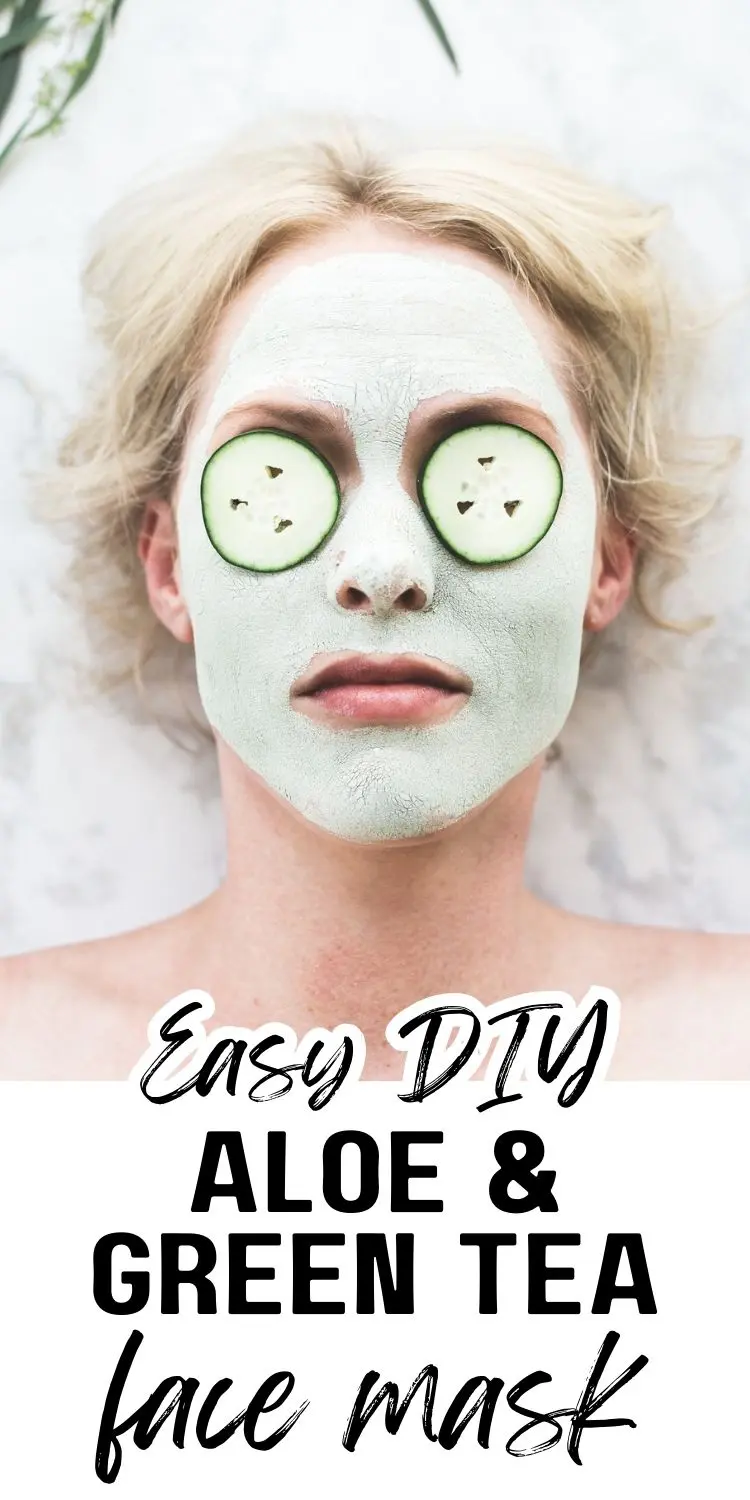 9 Homemade Face Mask DIY Recipes with natural ingredients for your skin care routine 24 a woman using a diy aloe and green tea face mask with cucumber slices on her eyes