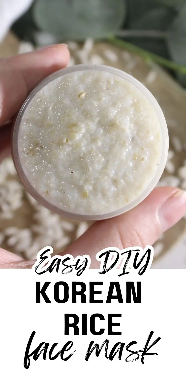 9 Homemade Face Mask DIY Recipes with natural ingredients for your skin care routine 19 a hand holding a jar of homemade diy korean rice face mask