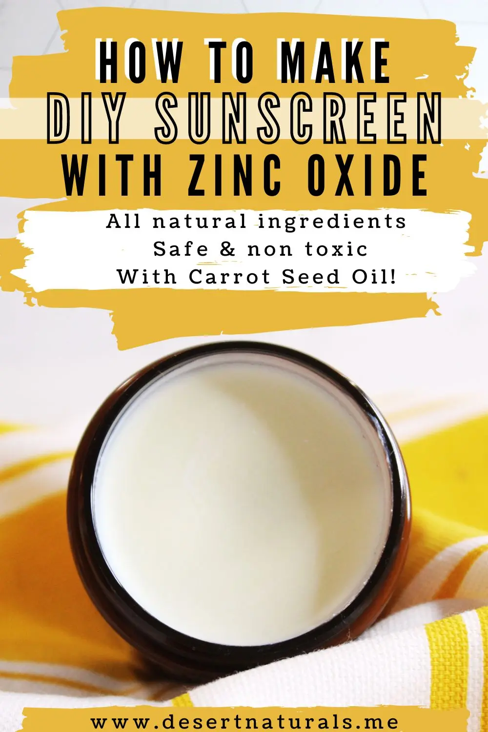 jar of homemade sunscreen with text