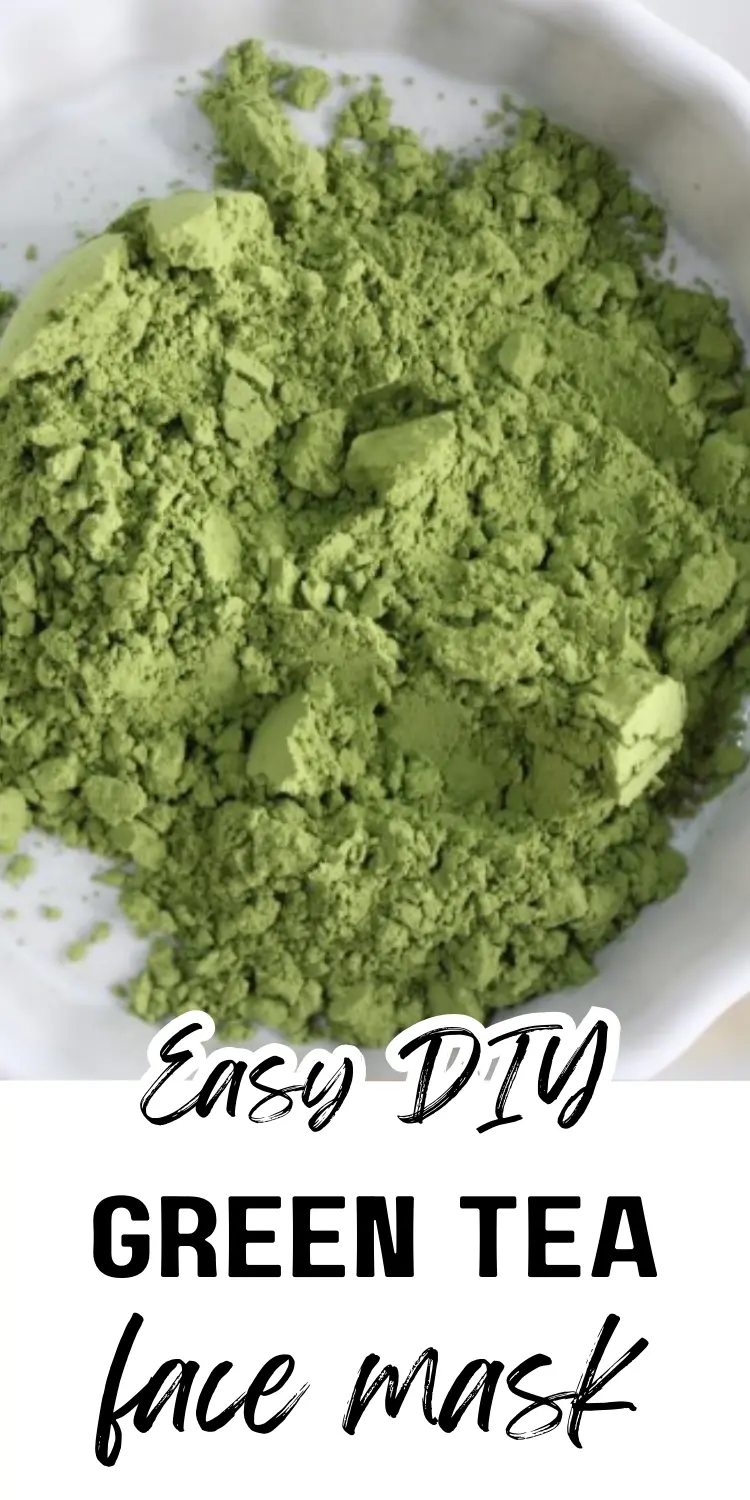 9 Homemade Face Mask DIY Recipes with natural ingredients for your skin care routine 16 a bowl of green tea with text overlay green tea face mask recipe