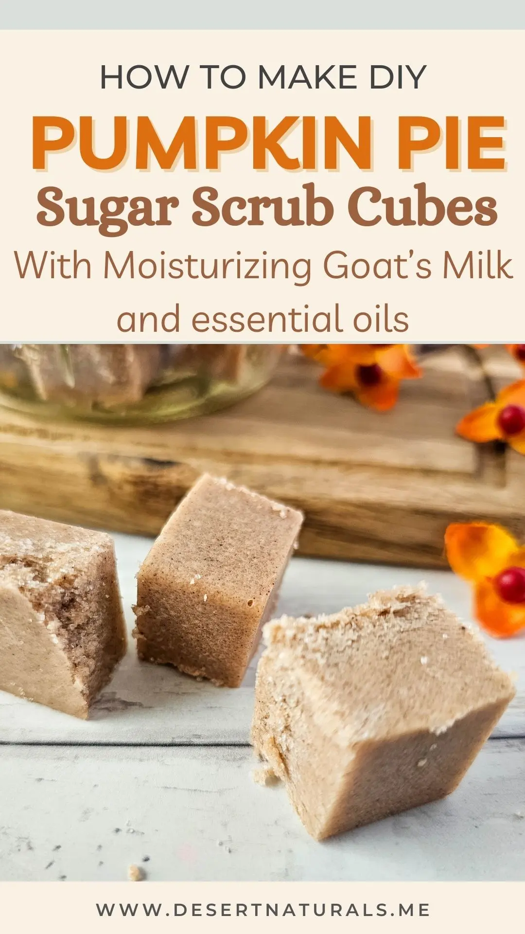 homemade pumpkin pie sugar scrub cubes