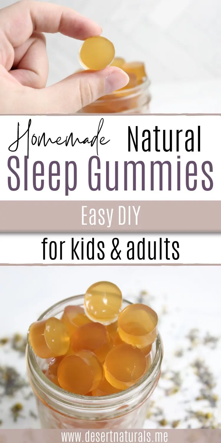 jar of homemade natural sleep gummies