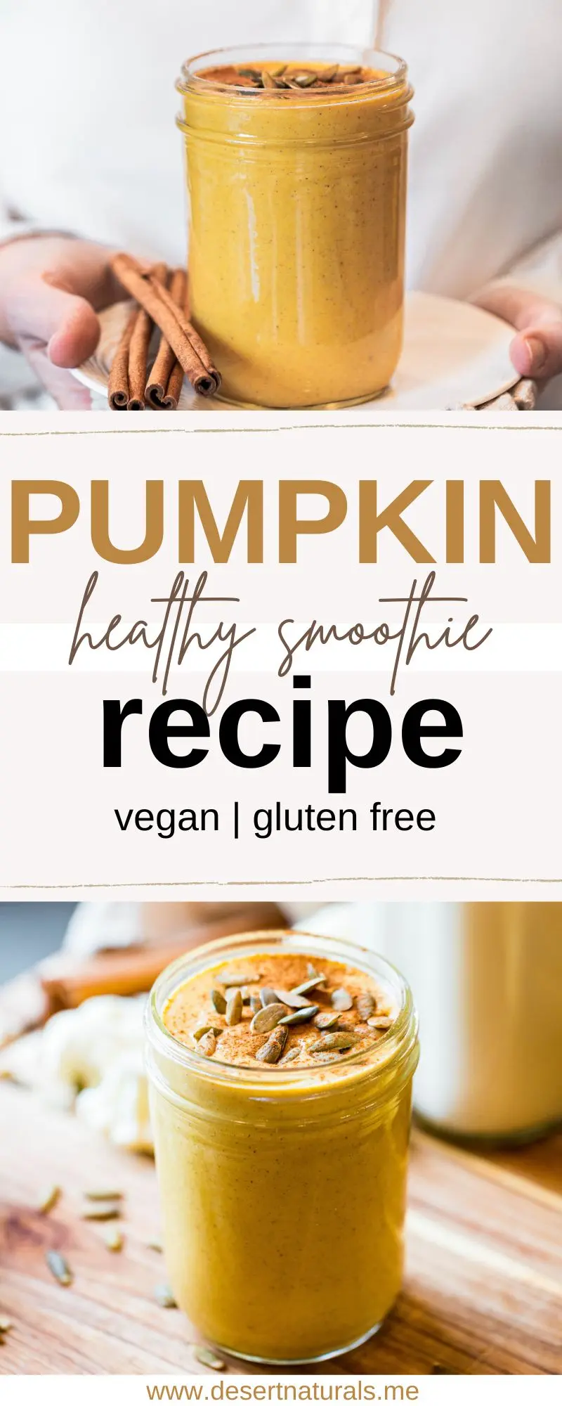 a jar of homemade healthy pumpkin smoothie