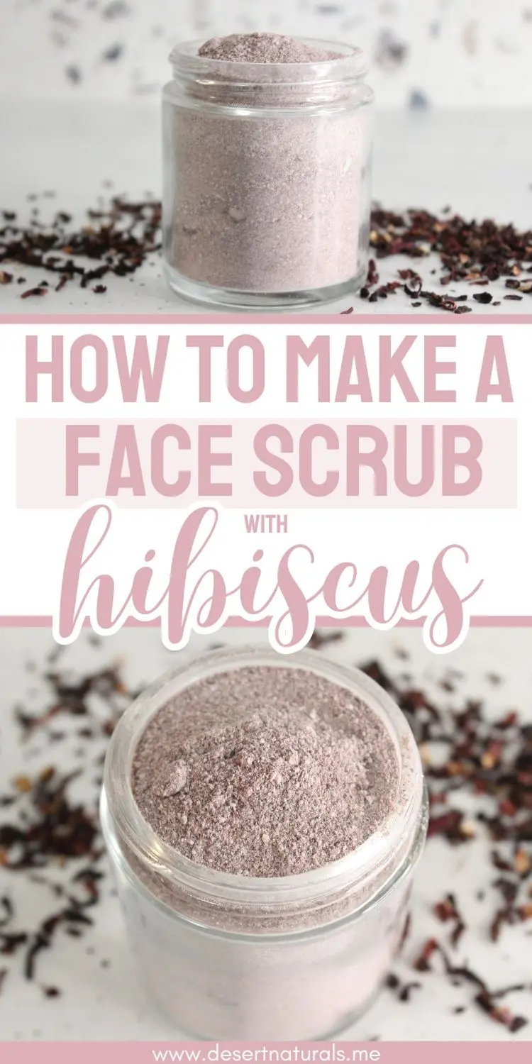 jar of homemade hibiscus face scrub