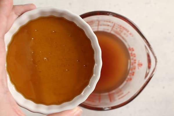 adding honey to chamomile lavender tea to make sleep gummies
