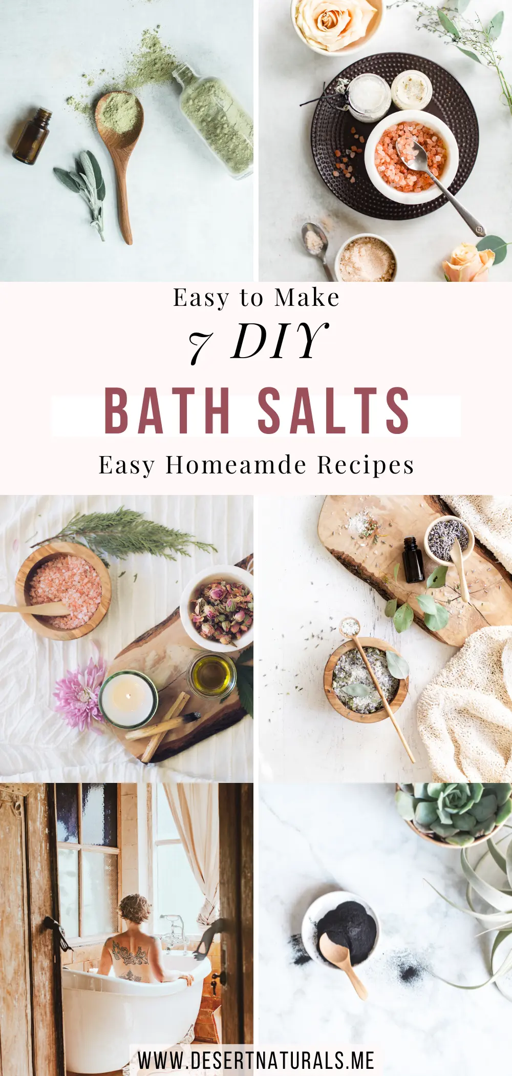 collage of diy homemade bath salts