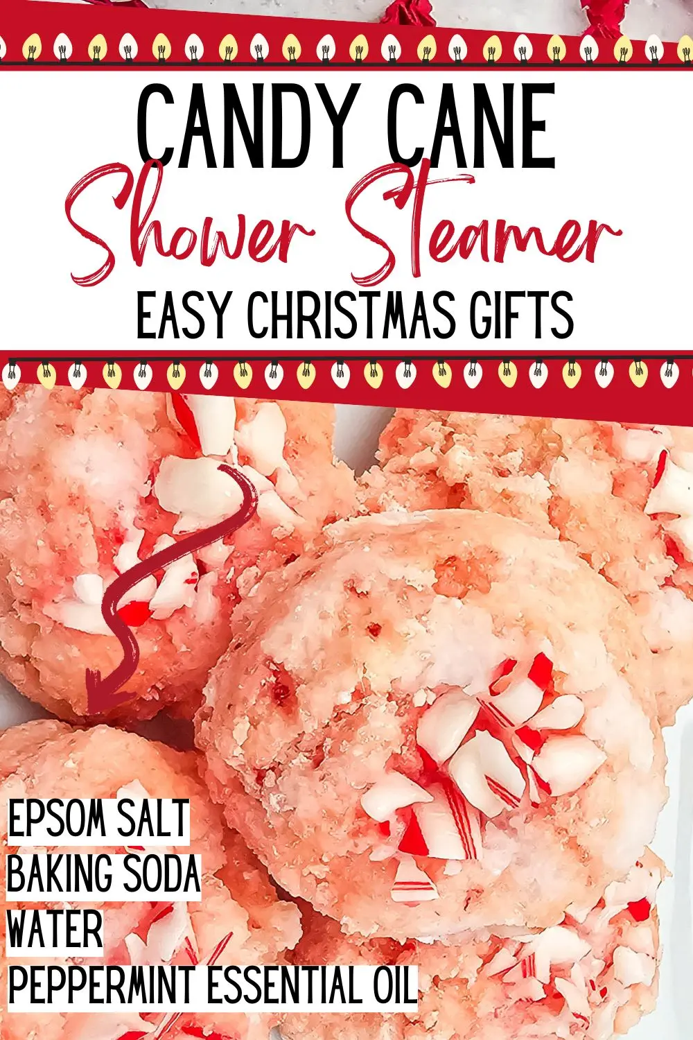 homemade candy cane shower steamers