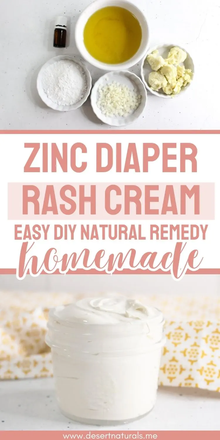 jar of homemade diy zinc diaper rash cream natural remedy