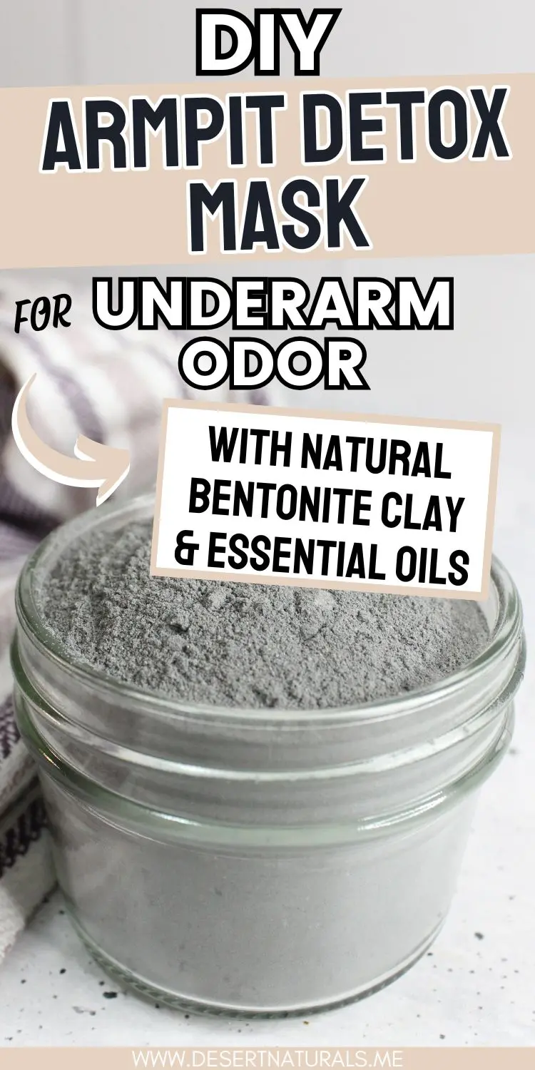 A jar of homemade diy armpit detox mask from bentonite clay