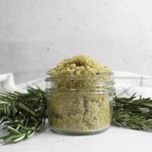 jar of homemade rosemary scalp scrub