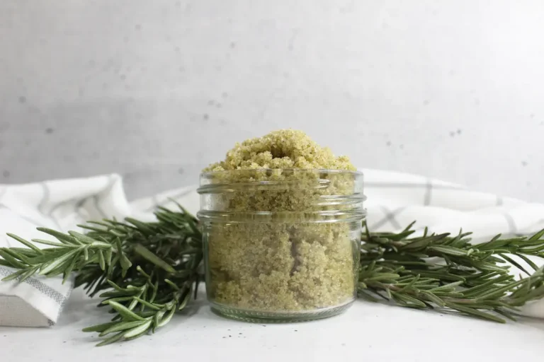 jar of homemade rosemary scalp scrub