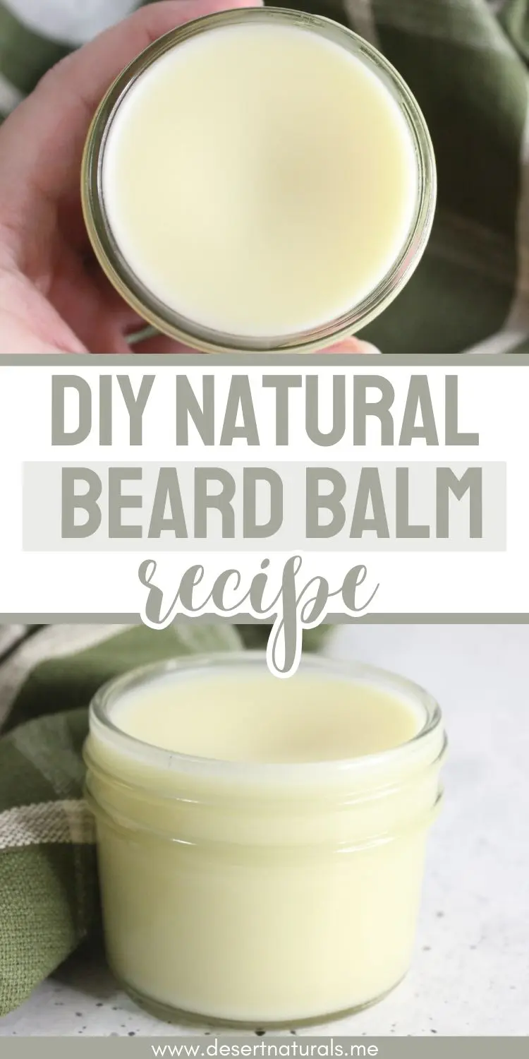 glass jar of homemade diy natural beard balm