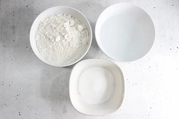 bowls of ingredients for making no bake diffuser ornaments
