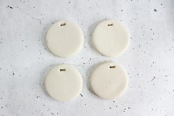 cut out no bake diffuser ornaments drying