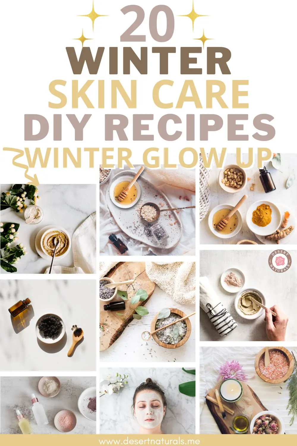 collage of diy winter skin care recipes