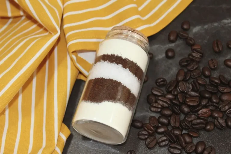 jar of layered coffee, epsom salt, milk bath salts