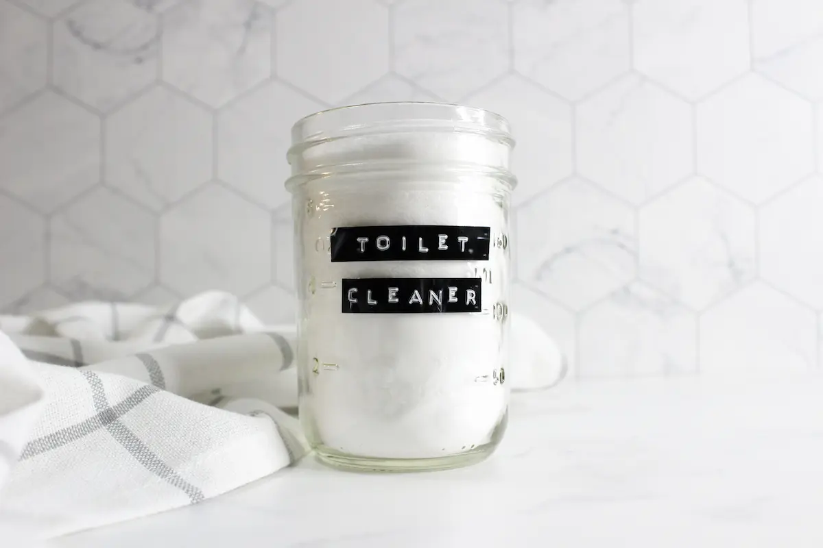 DIY Natural Toilet Bowl Cleaner Recipe 15 Jar of homemade toilet cleaner powder