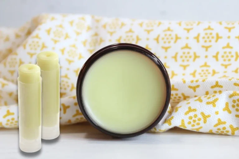tub and tubes of homemade lemon balm lip balm