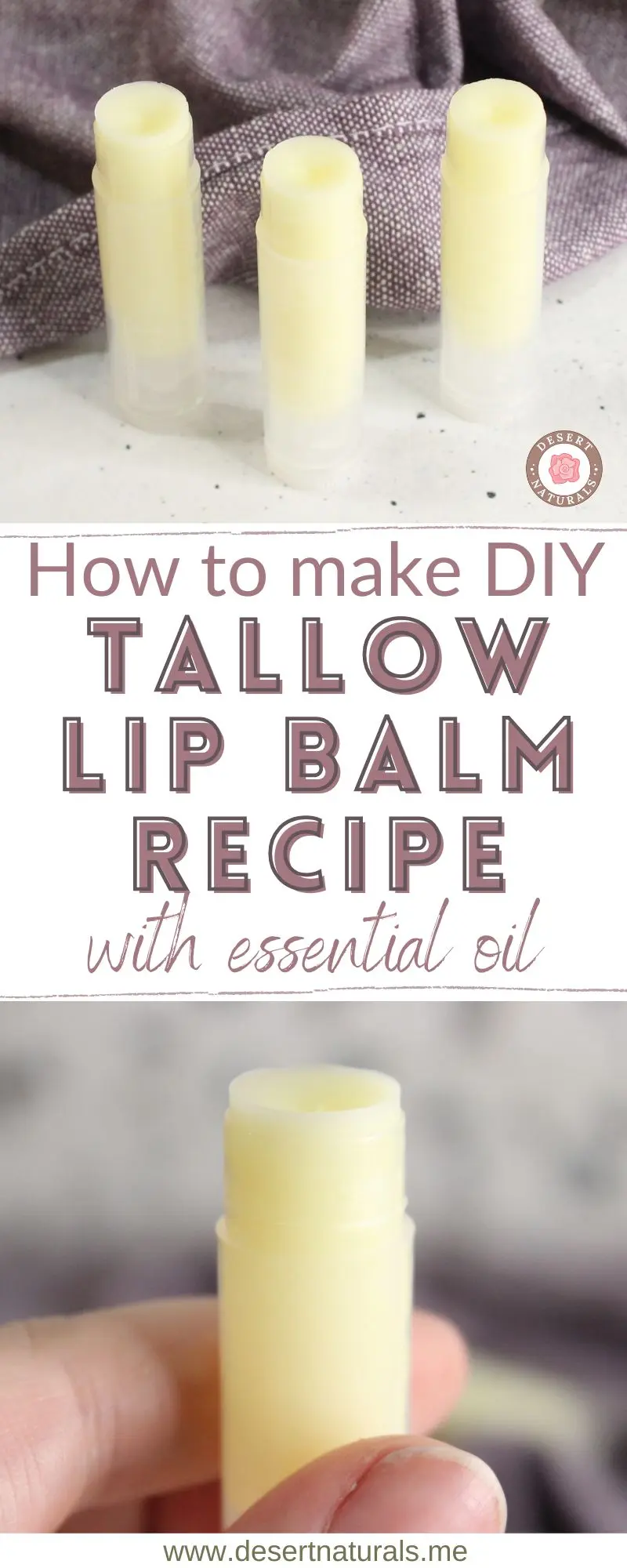 tubes of homemade tallow lip balm