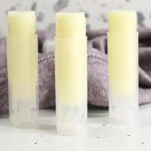 tubes of homemade tallow lip balm