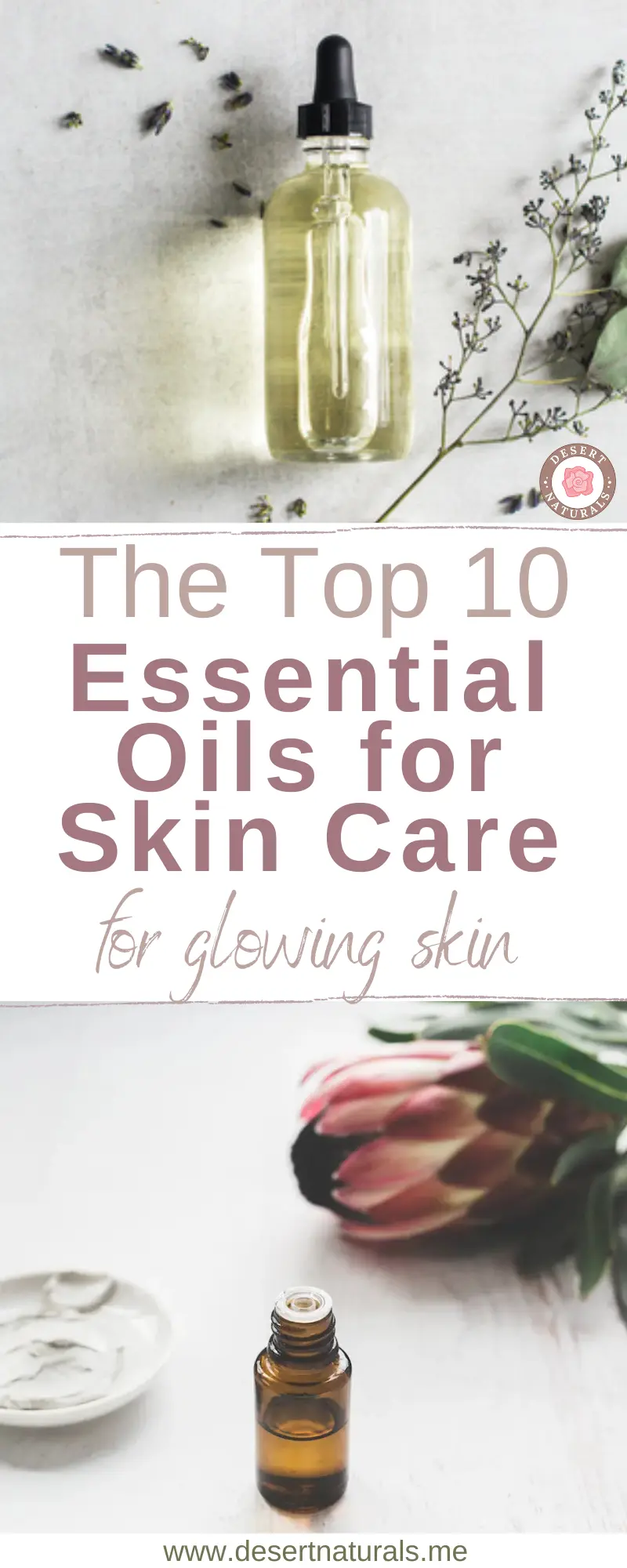 bottles of essential oil for skin care