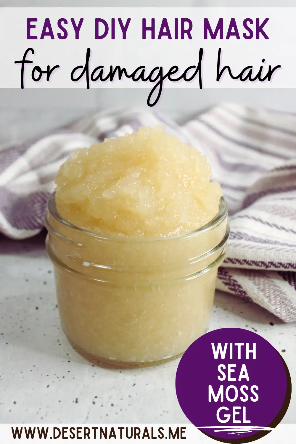 a jar of homemade diy hair mask made with sea moss gel