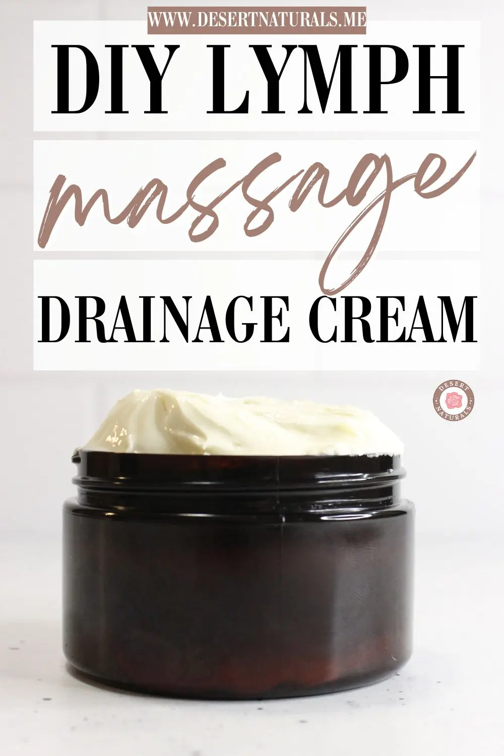 jar of homemade lymph drainage massage cream