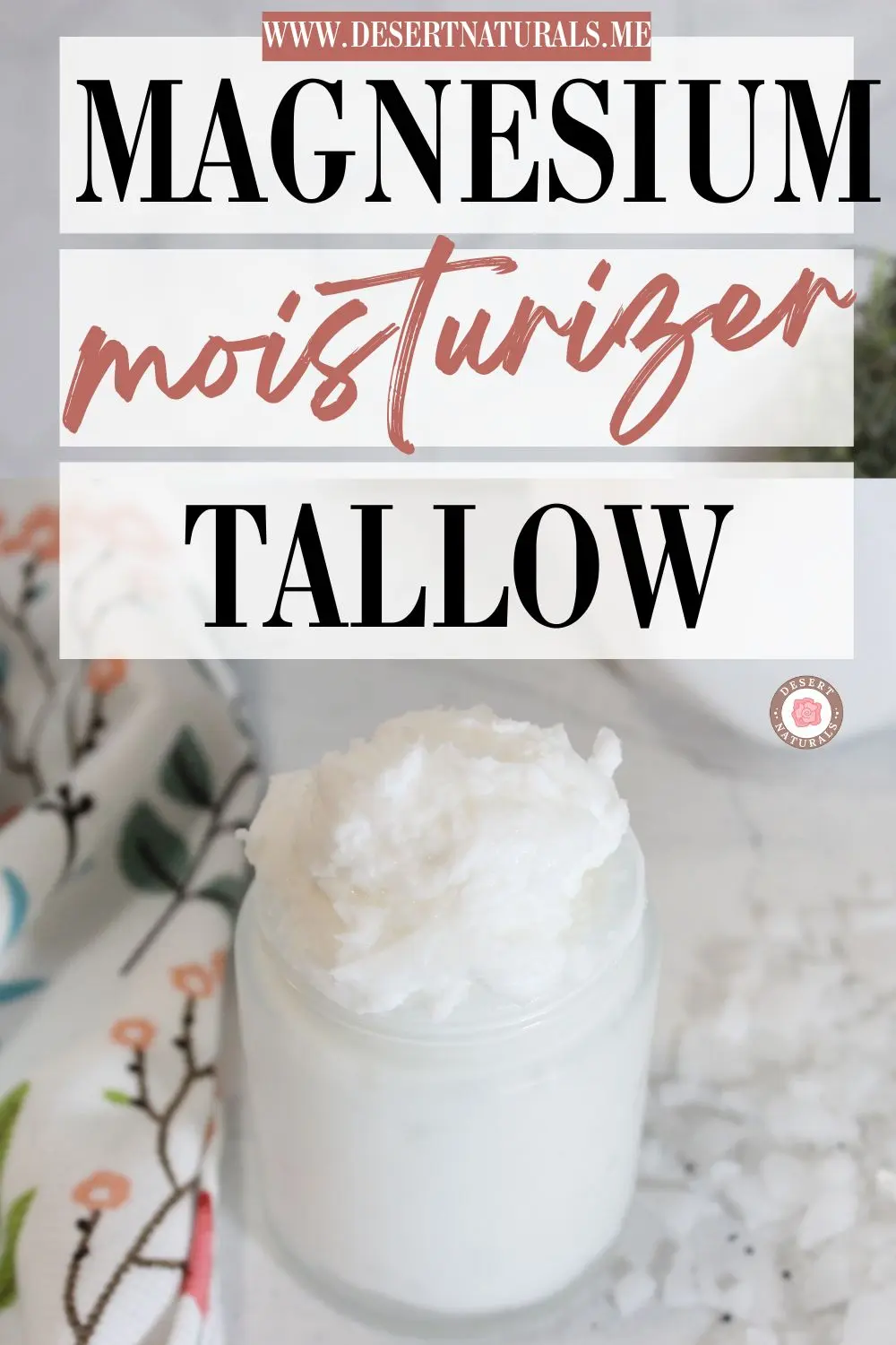 Magnesium Tallow Lotion Balm DIY Recipe 12 jar of homemade magnesium tallow moisturizer