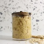 jar of homemade oatmeal sugar scrub