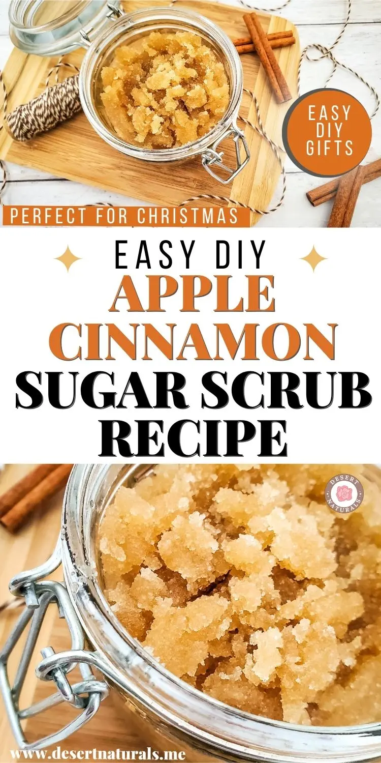 jar of homemade diy apple cinnamon sugar scrub