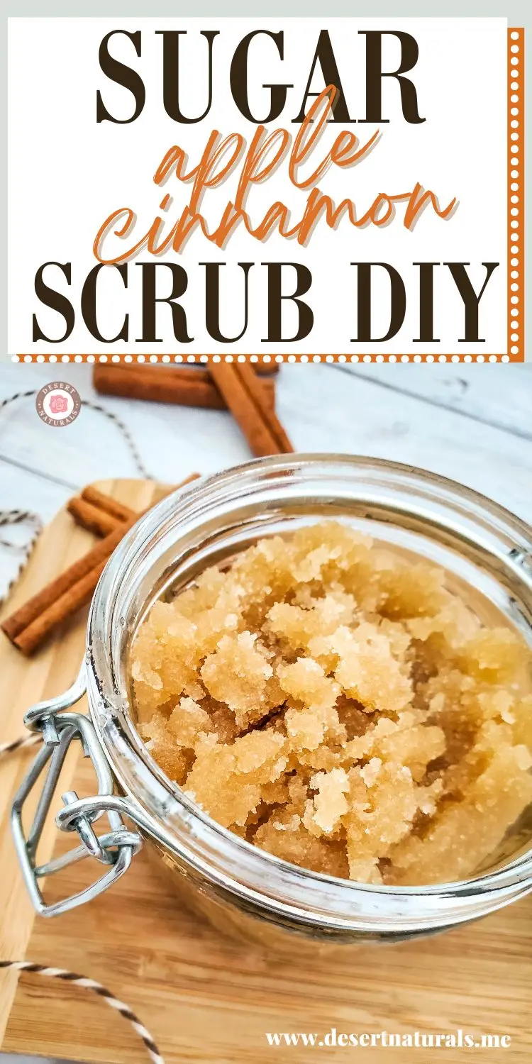 jar of homemade apple cinnamon sugar scrub