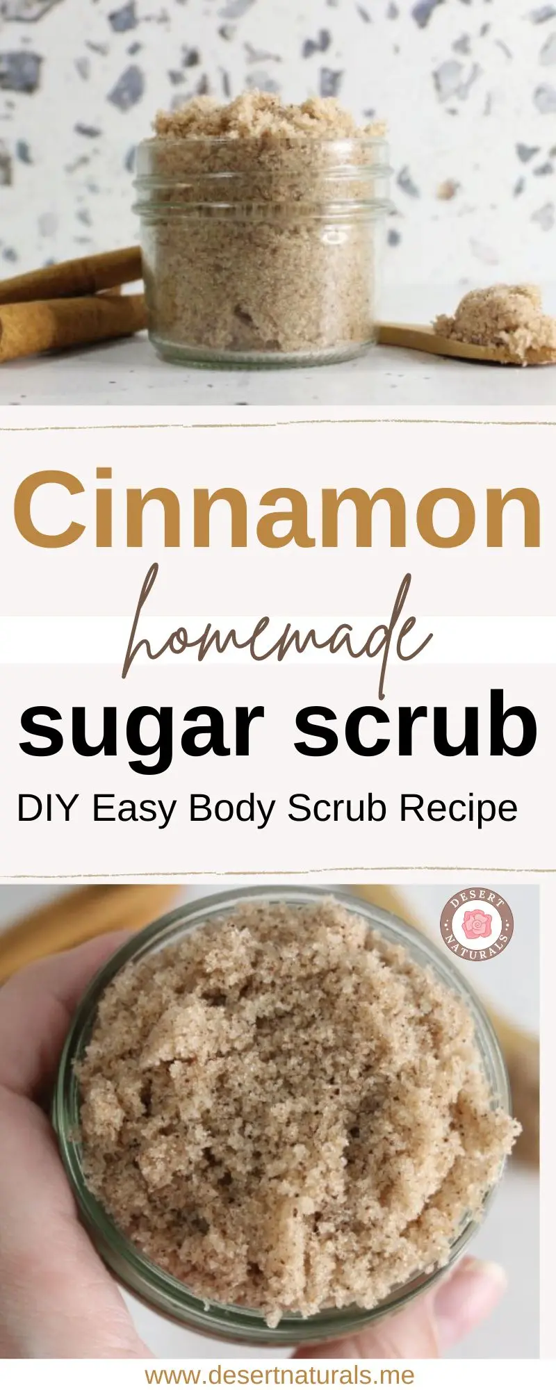 jar of homemade cinnamon sugar scrub