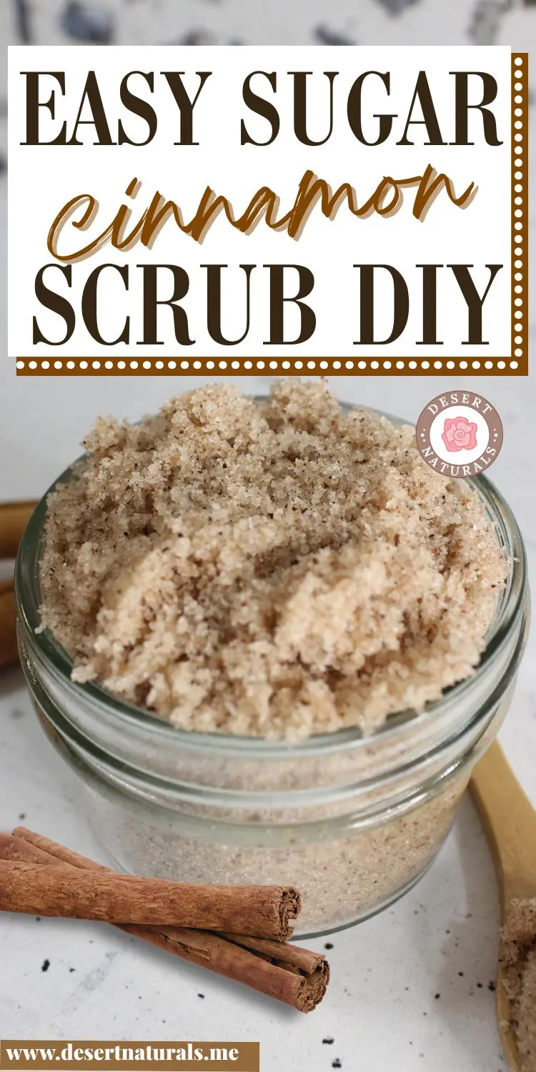 jar of easy cinnamon sugar scrub diy