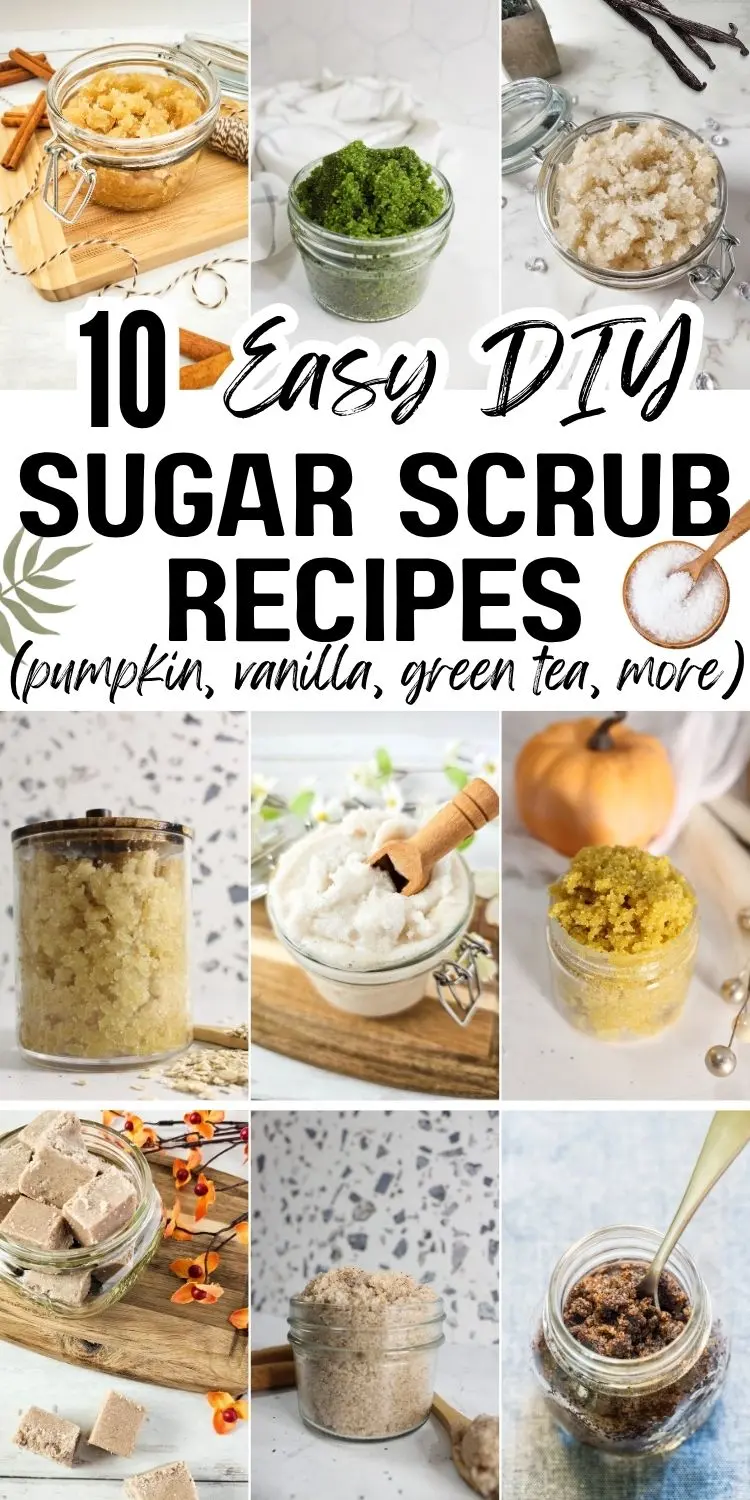 collage of diy sugar scrub recipes