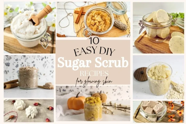collage of diy homemade sugar scrub recipes