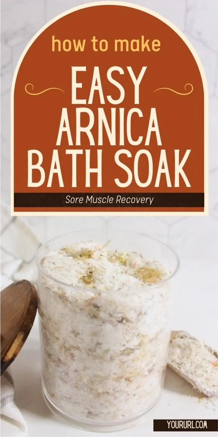 a jar of arnica bath soak salts homemade