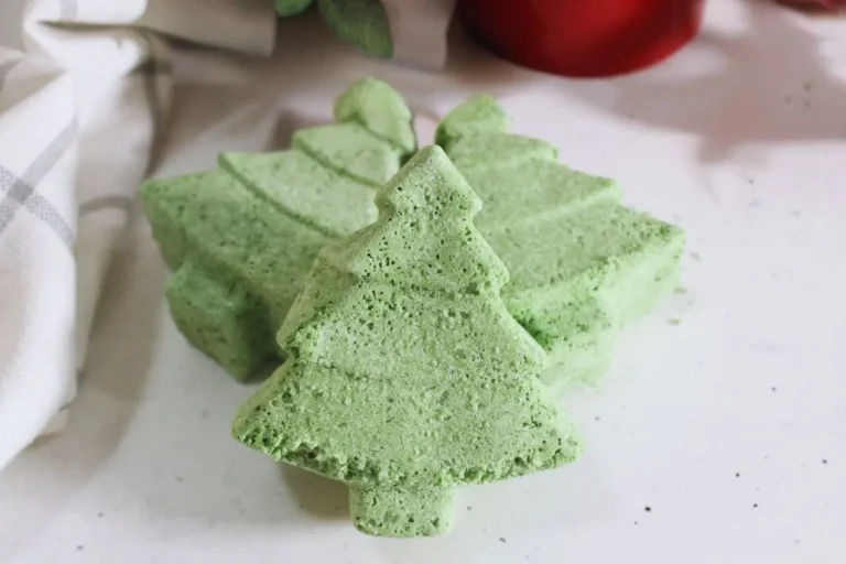 homemade Christmas tree bath bombs