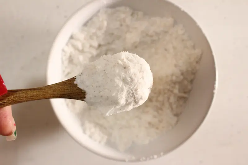 Rose Chocolate Bath Bomb Recipe 19 bowl of mixture for making chocolate rose bath bombs