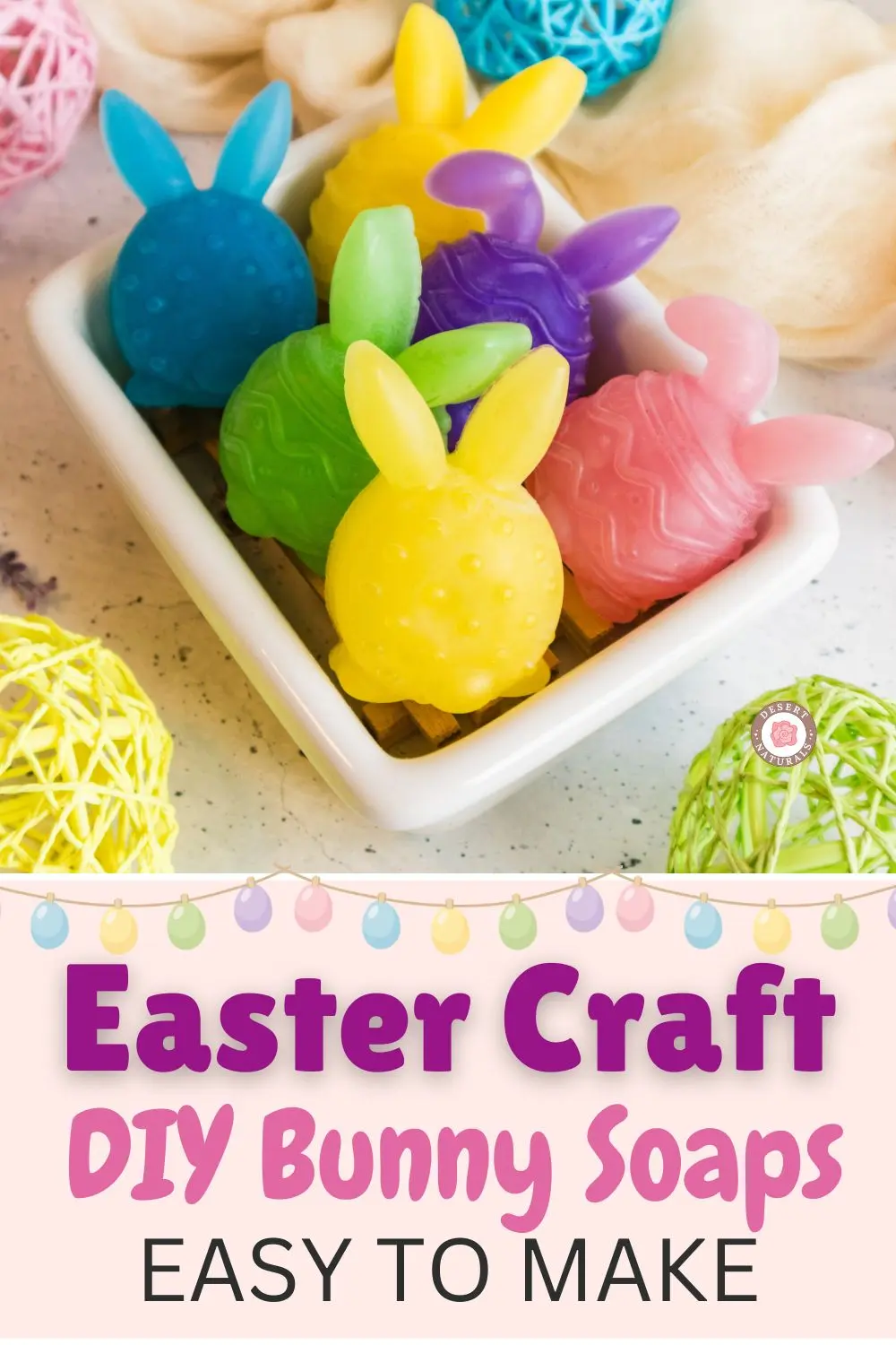 decorative dish filled with an easter bunny soap homemade craft