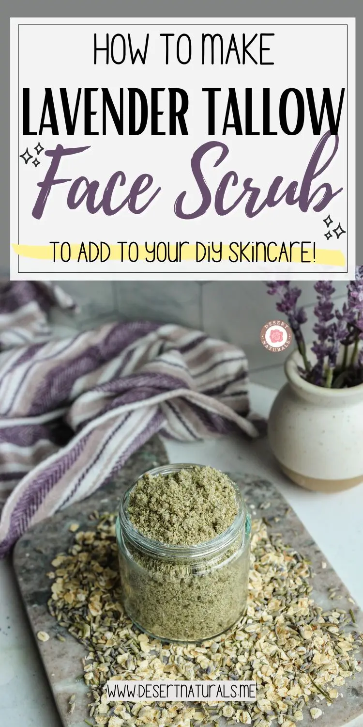 Lavender Tallow Oatmeal Face Scrub Recipe 12 a jar of homemade lavender tallow face scrub