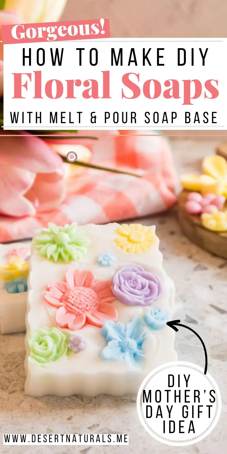 DIY Floral Soap Bars - an impressive handmade gift 12 pretty handmade floral soaps with tulips in the background
